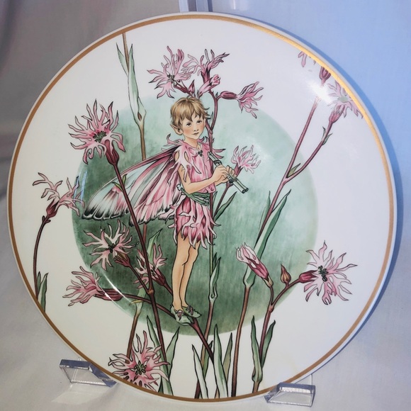 Fairies of the Fields Flower Plate Heinrich Porcelain Germany Ragged Robin Fairy - Picture 1 of 3